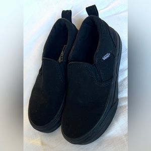 Boys black VANS slip on. Size Youth 11